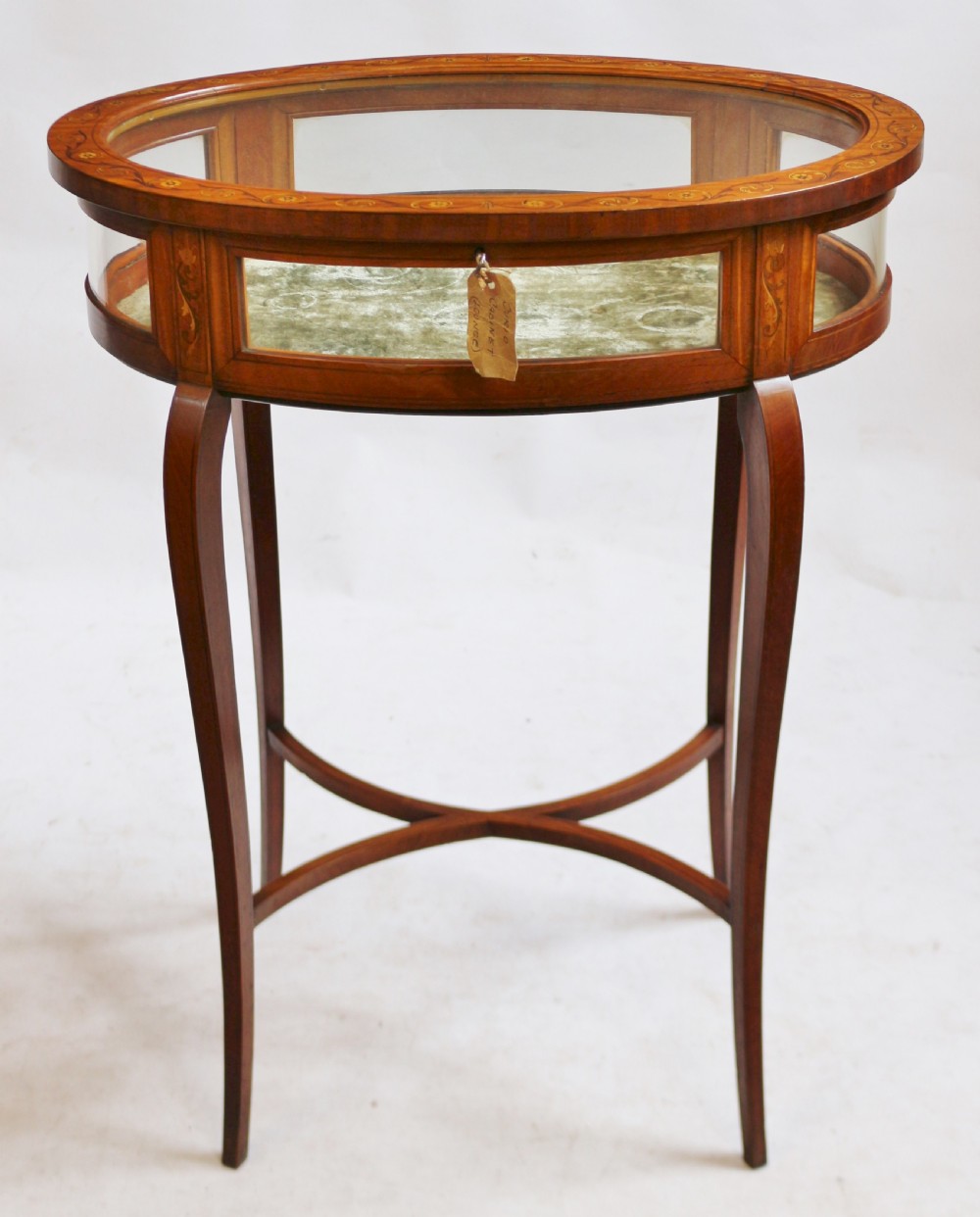 Edwardian Inlaid Satinwood Oval Shaped Bijouterie Table