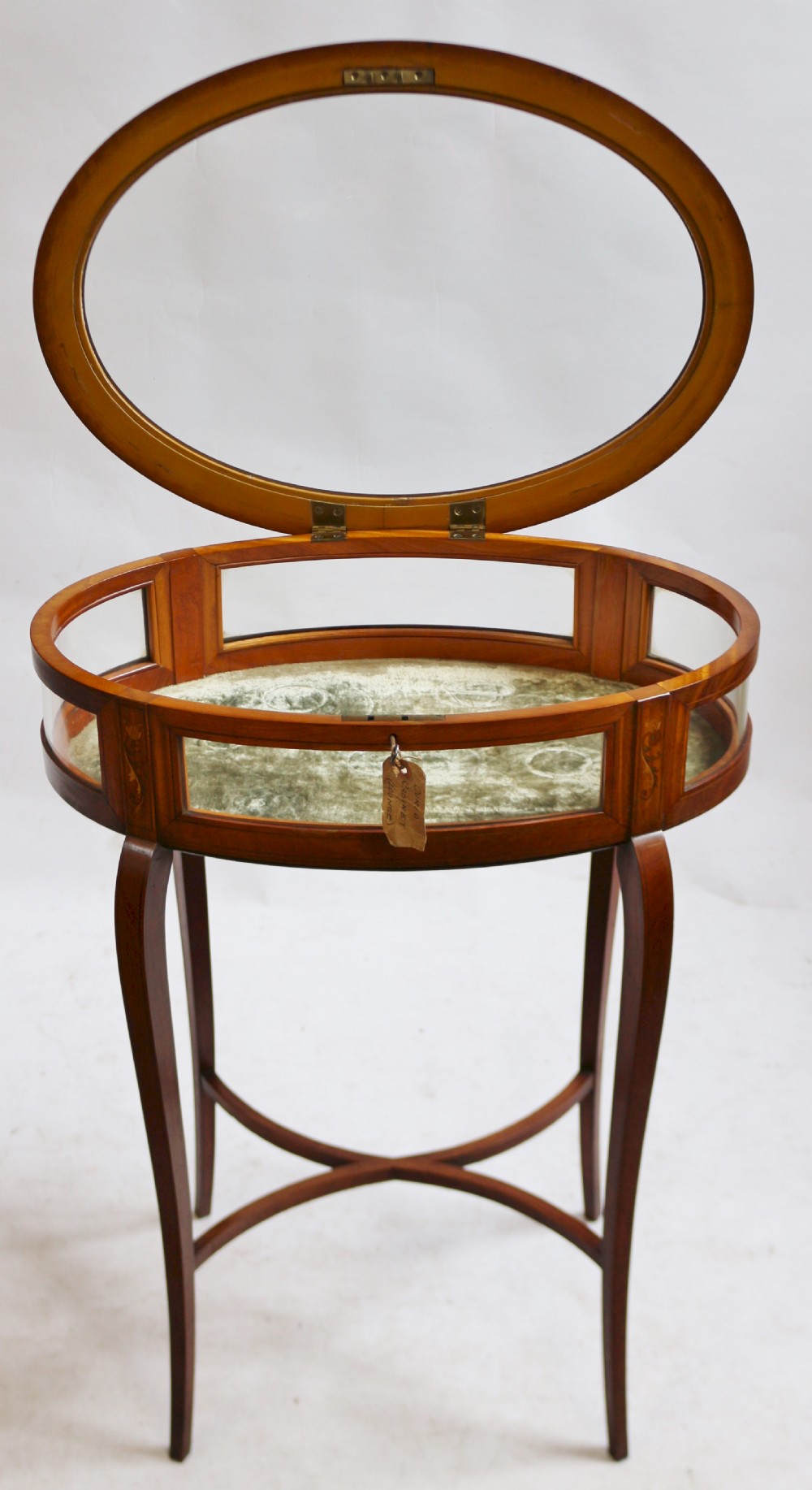 Edwardian Inlaid Satinwood Oval Shaped Bijouterie Table View V