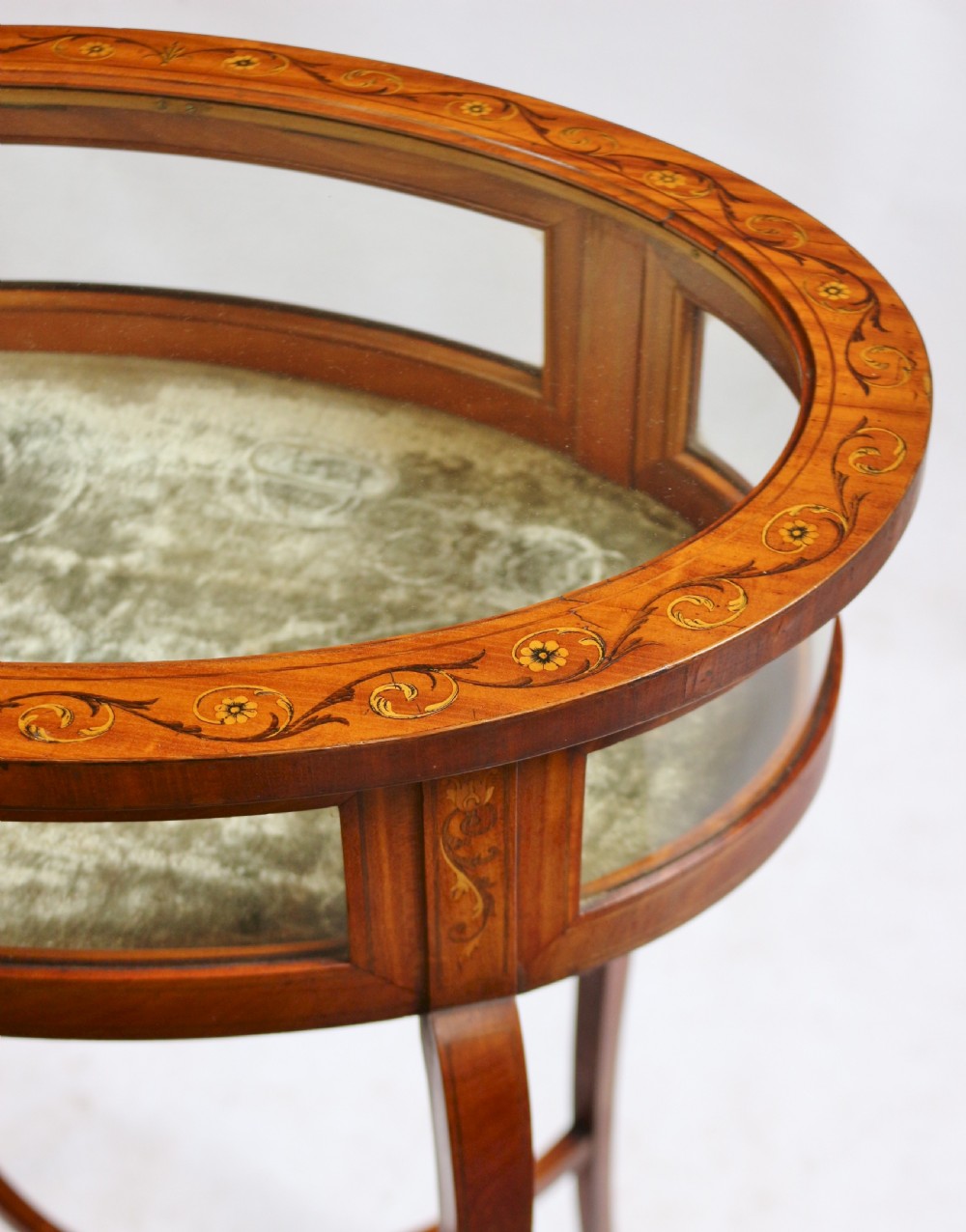 Edwardian Inlaid Satinwood Oval Shaped Bijouterie Table View VII