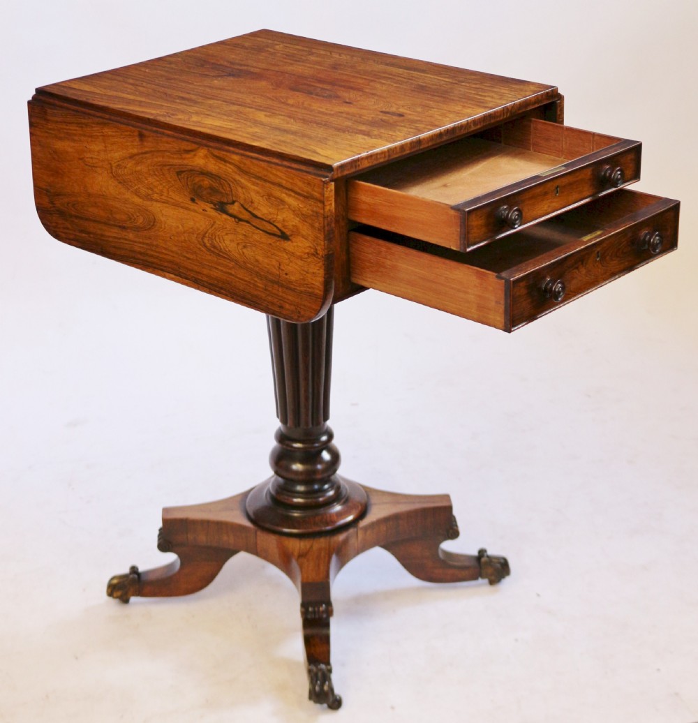 William 1V Rosewood Pedestal Dropleaf Table View IV