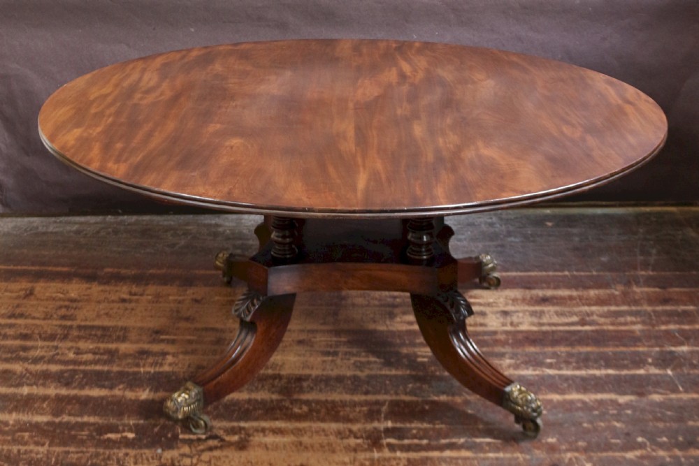 Regency Mahogany Large Round Tilt Top Dining Table