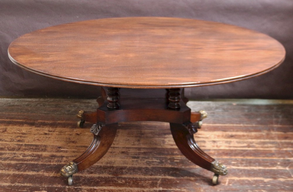 Regency Mahogany Large Round Tilt Top Dining Table View III