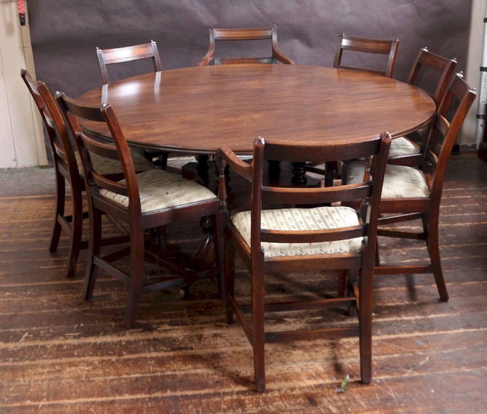 Regency Mahogany Large Round Tilt Top Dining Table View IX