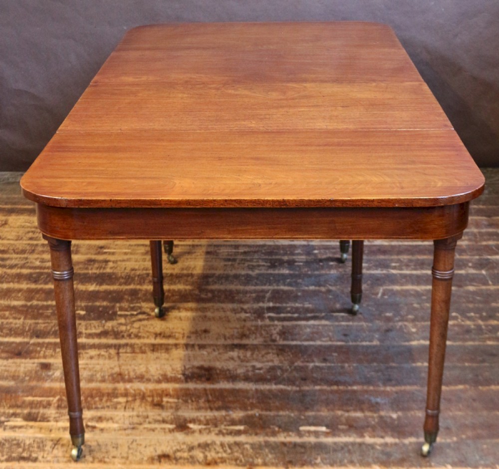 George 111 Mahogany D End Dining Table with 2 Extra Leaves