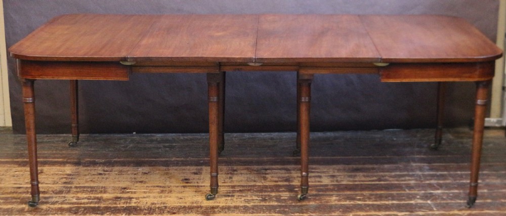 George 111 Mahogany D End Dining Table with 2 Extra Leaves View III