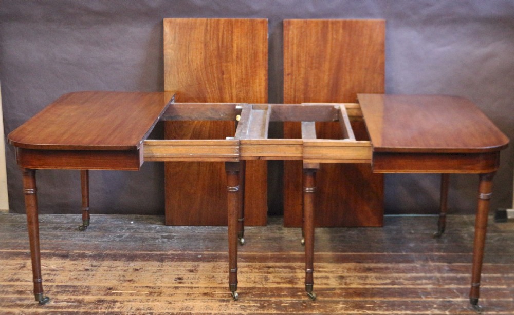 George 111 Mahogany D End Dining Table with 2 Extra Leaves View IV