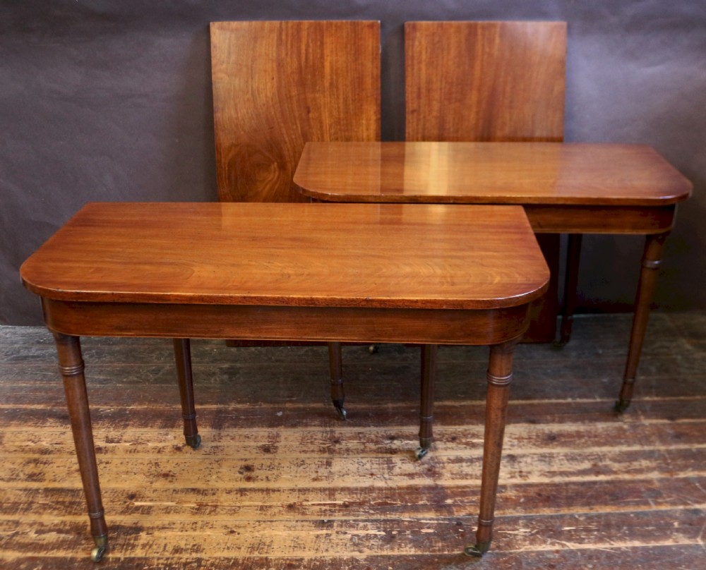 George 111 Mahogany D End Dining Table with 2 Extra Leaves View V