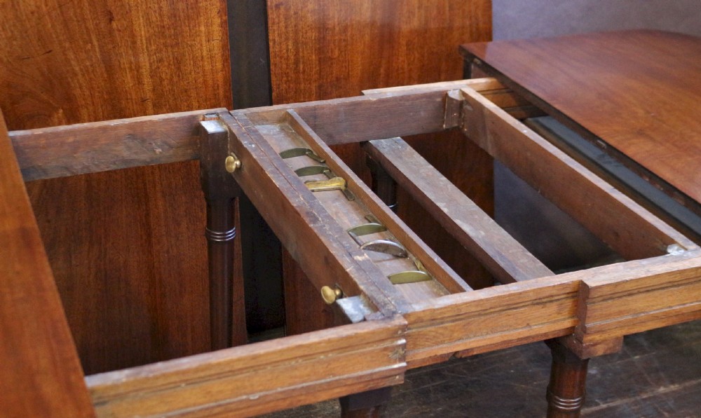 George 111 Mahogany D End Dining Table with 2 Extra Leaves View VI