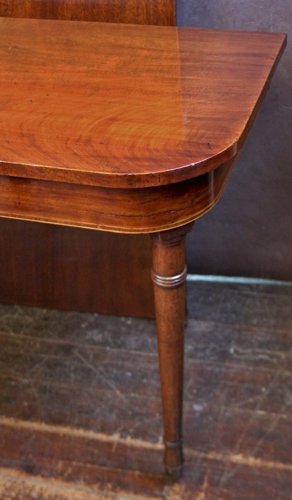 George 111 Mahogany D End Dining Table with 2 Extra Leaves View VII
