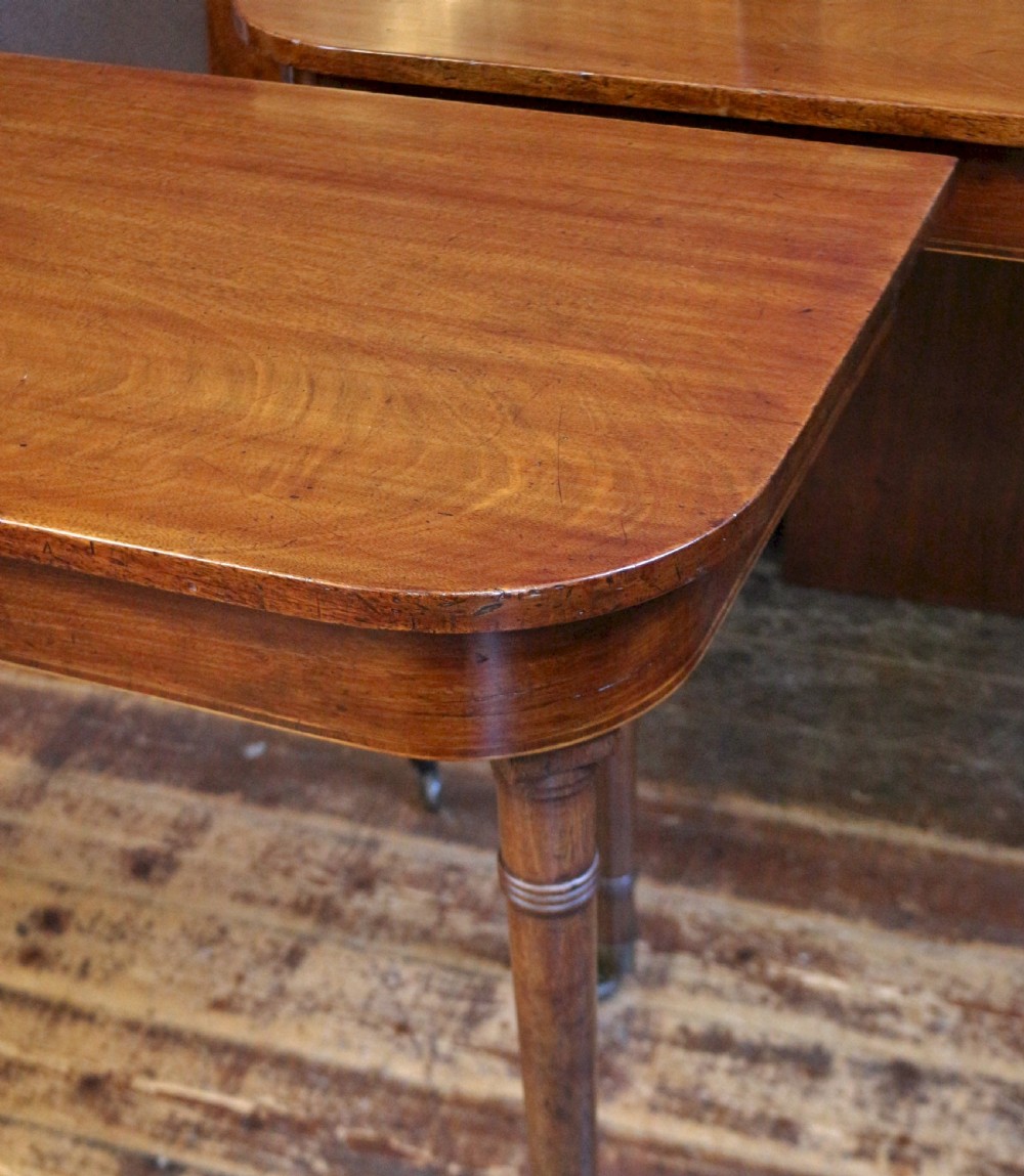 George 111 Mahogany D End Dining Table with 2 Extra Leaves View VIII
