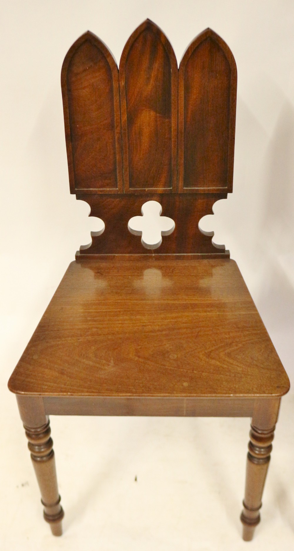 Regency Fine Mahogany Pair of 'Gothic' Hall Chairs View IV