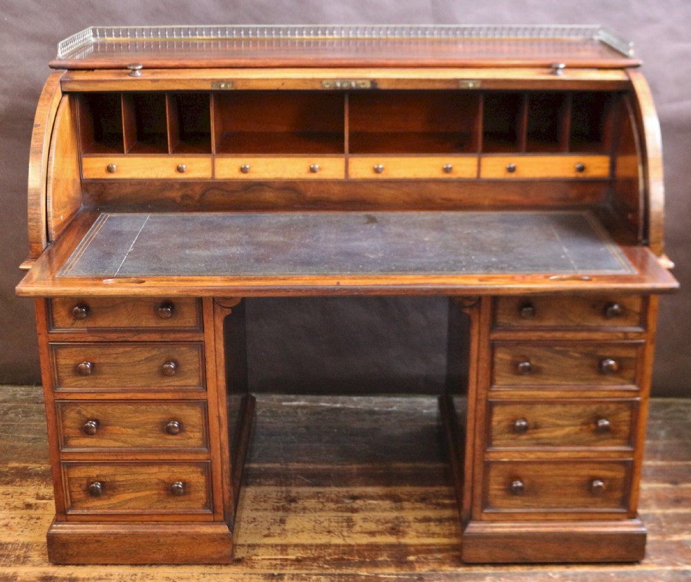 Fine Quality Early Victorian Rosewood Roll Top Desk View II