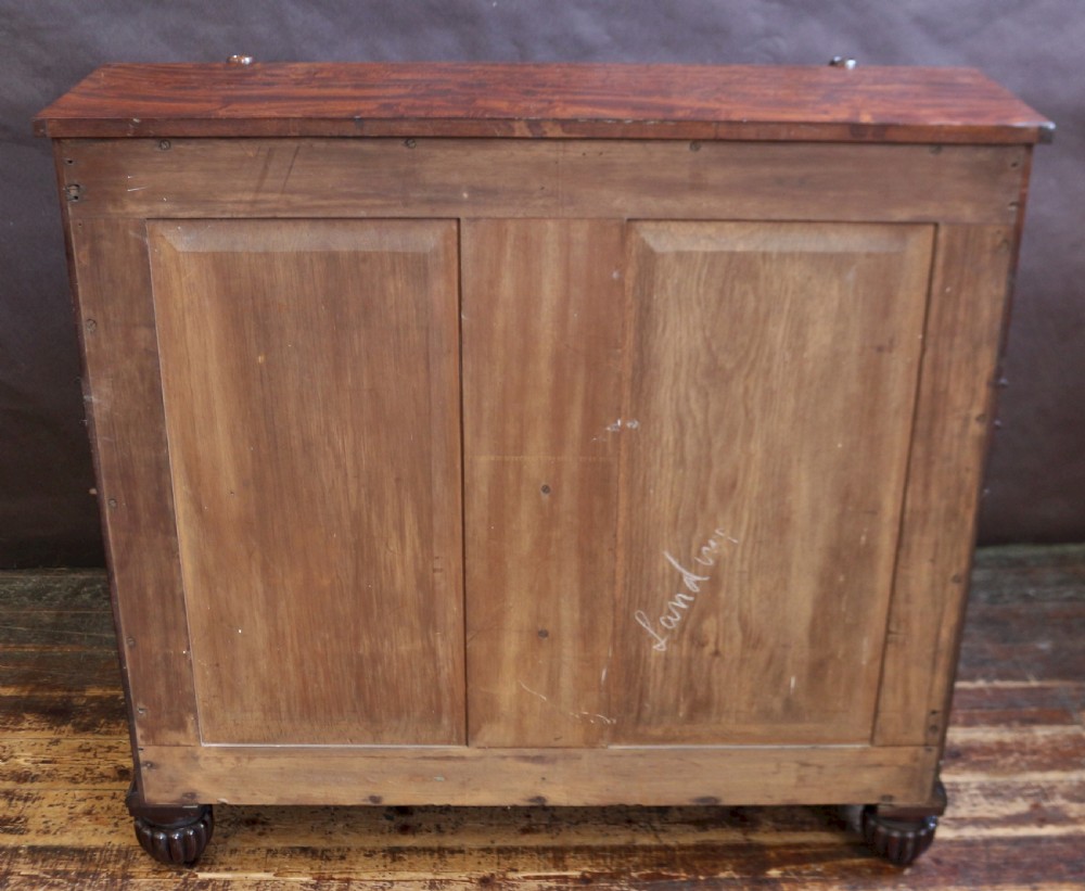 Fine Quality Geog. 1V Mahogany Cylinder Top Bureau View XII