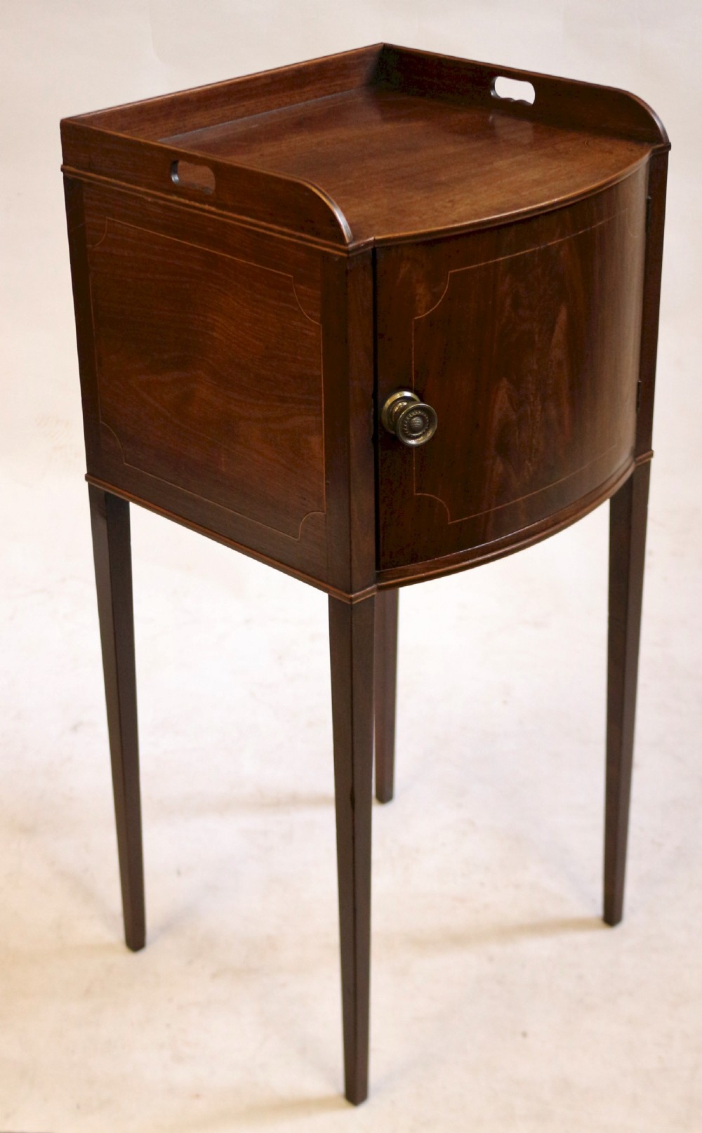 Fine George 111 Mahogany Bowfront Beside Cupboard View IV