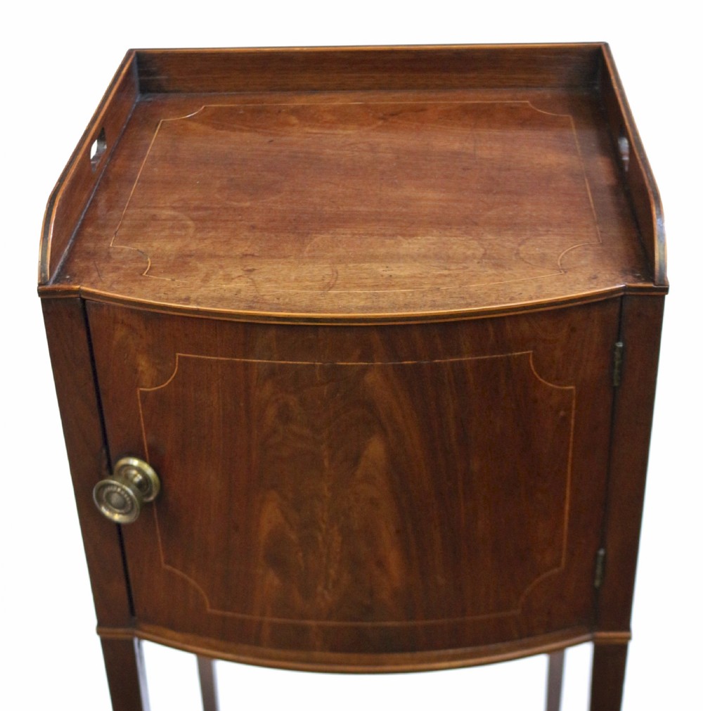 Fine George 111 Mahogany Bowfront Beside Cupboard View VII