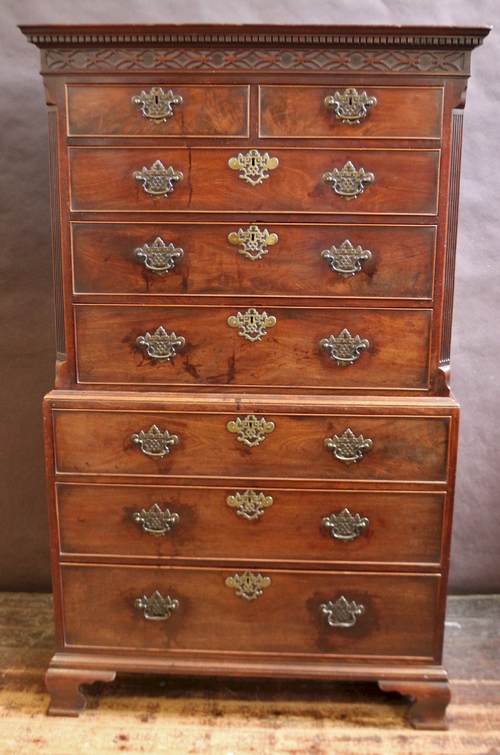 Fine George 111 Mahogany Tallboy Chest on Chest