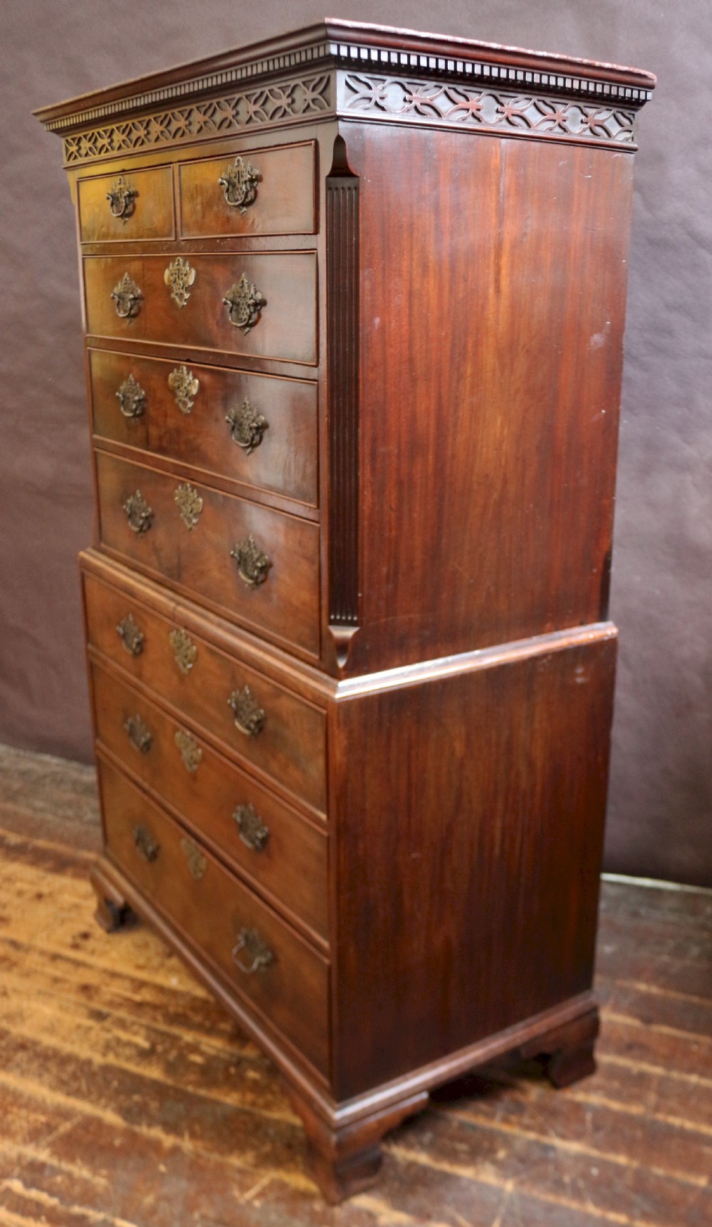 Fine George 111 Mahogany Tallboy Chest on Chest View IV