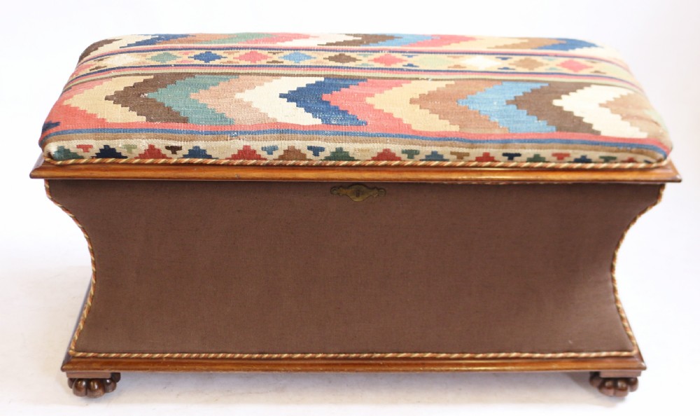 Victorian Mahogany Framed Box Ottoman