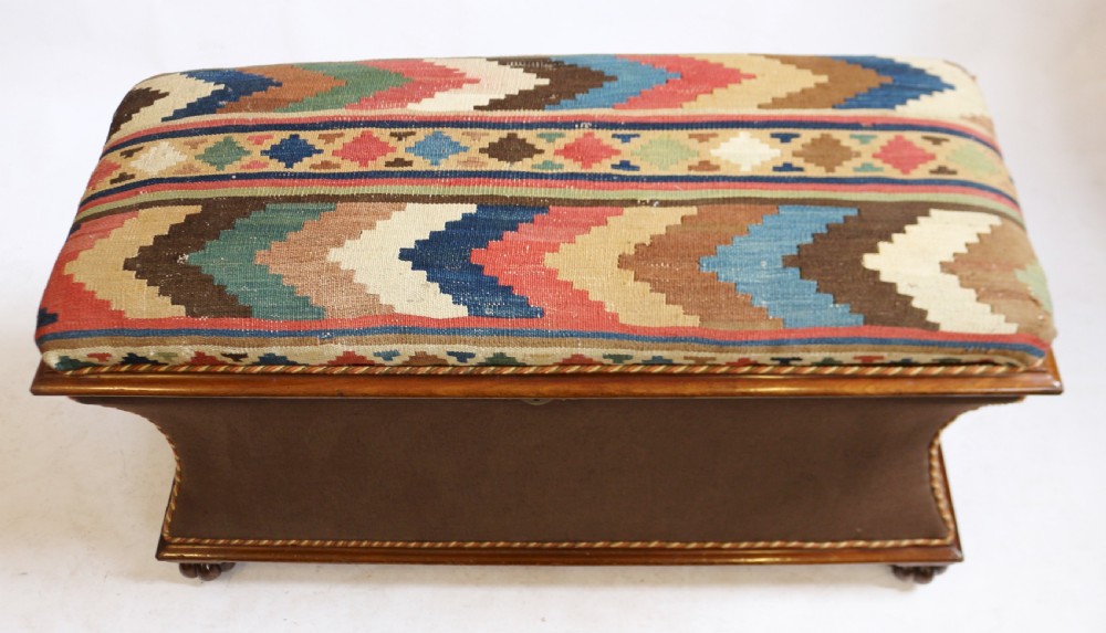 Victorian Mahogany Framed Box Ottoman View II
