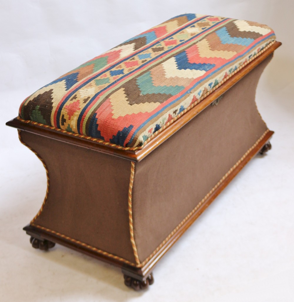 Victorian Mahogany Framed Box Ottoman View III