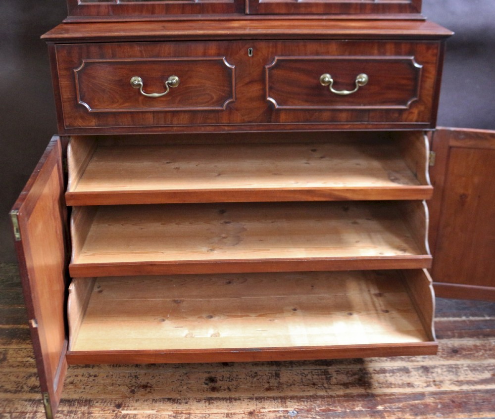 Fine George 111 Mahogany Secretaire Bookcase View III