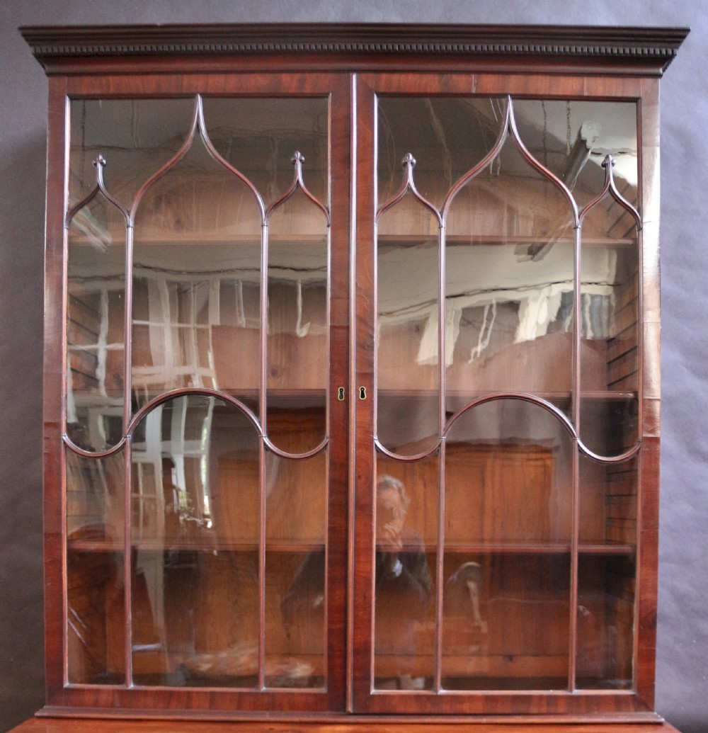 Fine George 111 Mahogany Secretaire Bookcase View VII