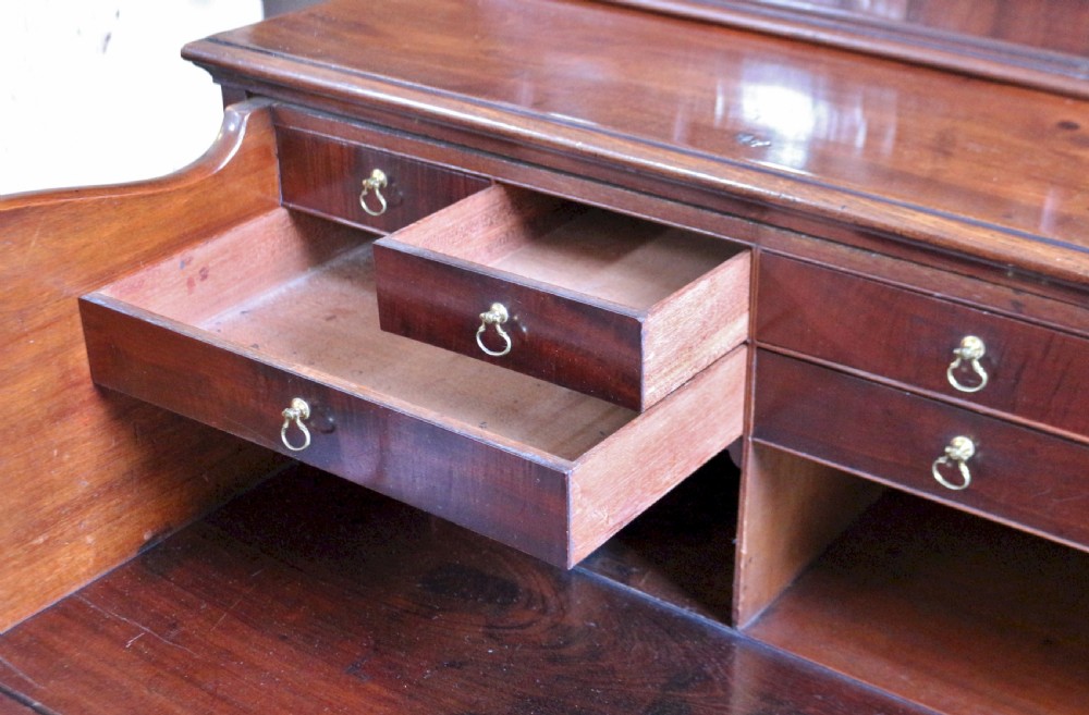 Fine George 111 Mahogany Secretaire Bookcase View XI