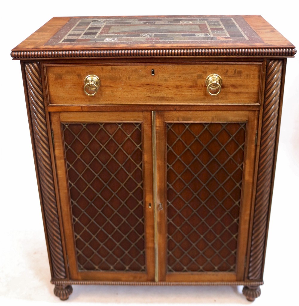 Regency Mahogany 2 Door Side Cabinet with Variated Marble Top