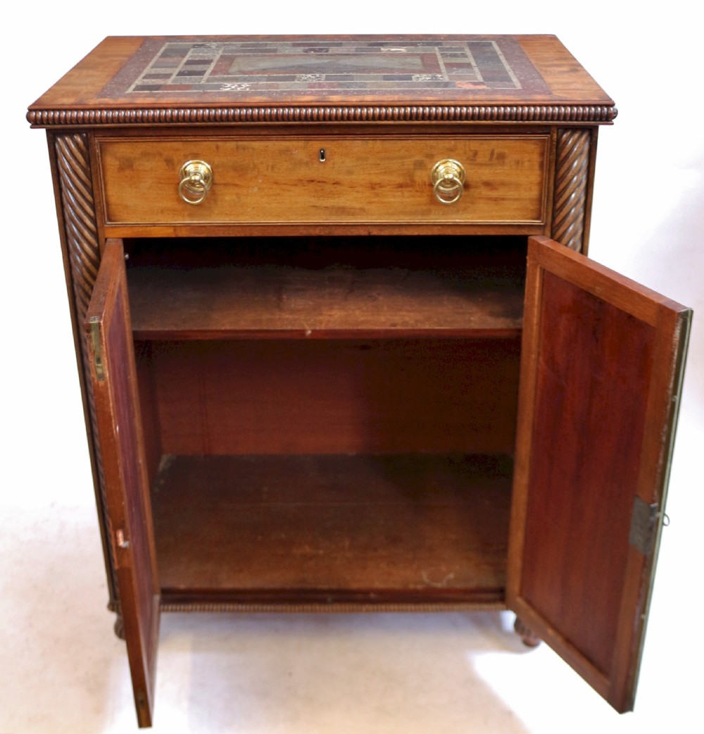 Regency Mahogany 2 Door Side Cabinet with Variated Marble Top View II