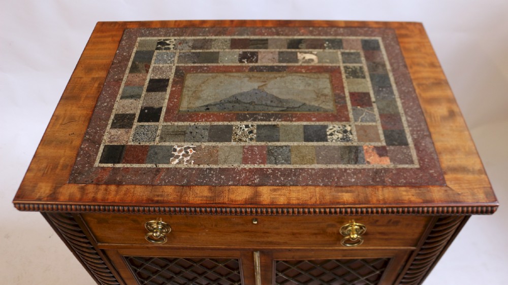Regency Mahogany 2 Door Side Cabinet with Variated Marble Top View VI