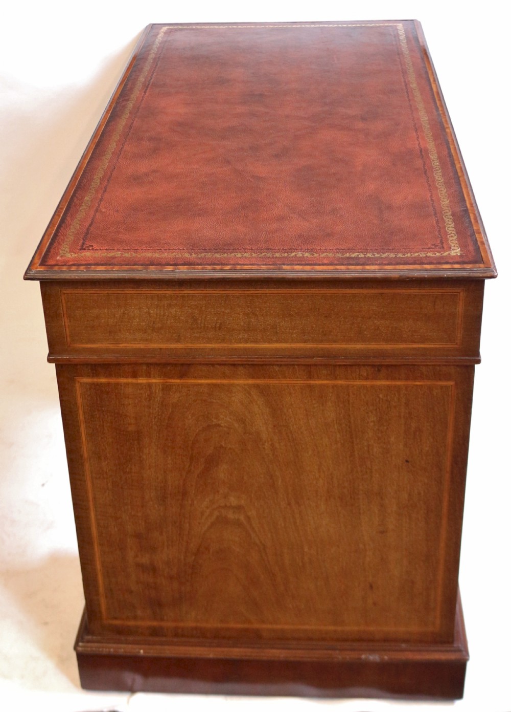 Edwardian Inlaid Mahogany Kneehole Desk View X