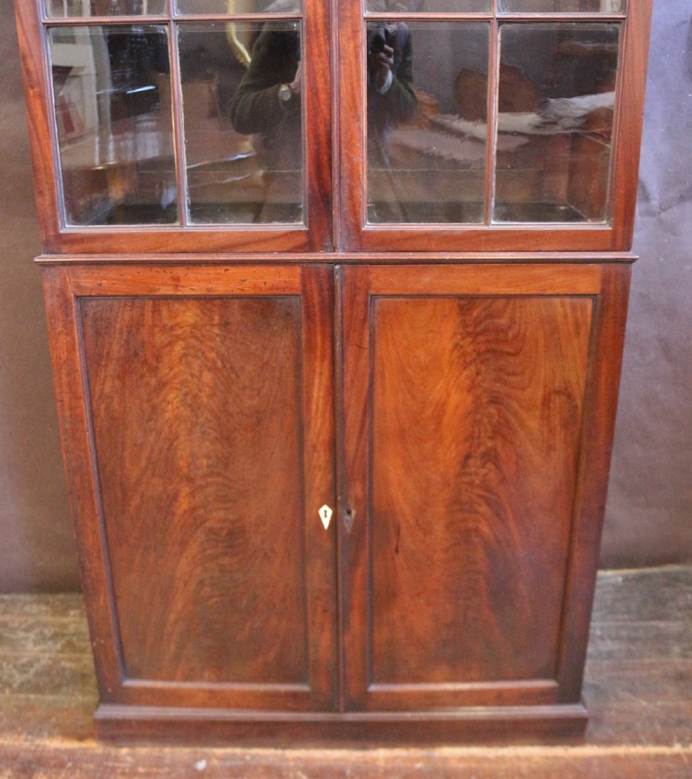 George 111 Mahogany Slim Cupboard Base Bookcase View V