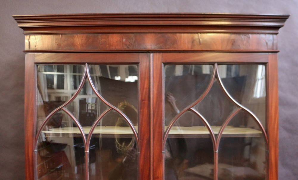 George 111 Mahogany Slim Cupboard Base Bookcase View VI
