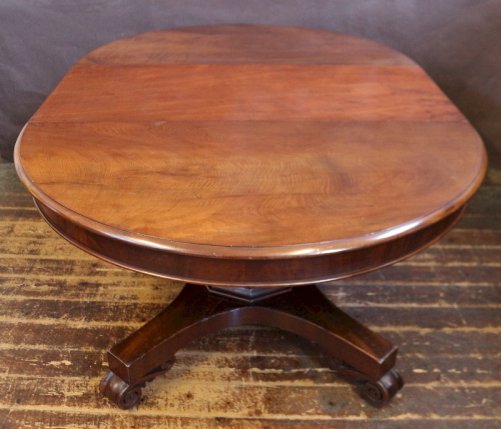 William 1V Mahogany Pedestal Extending Dining Table with 3 Leaves View VII