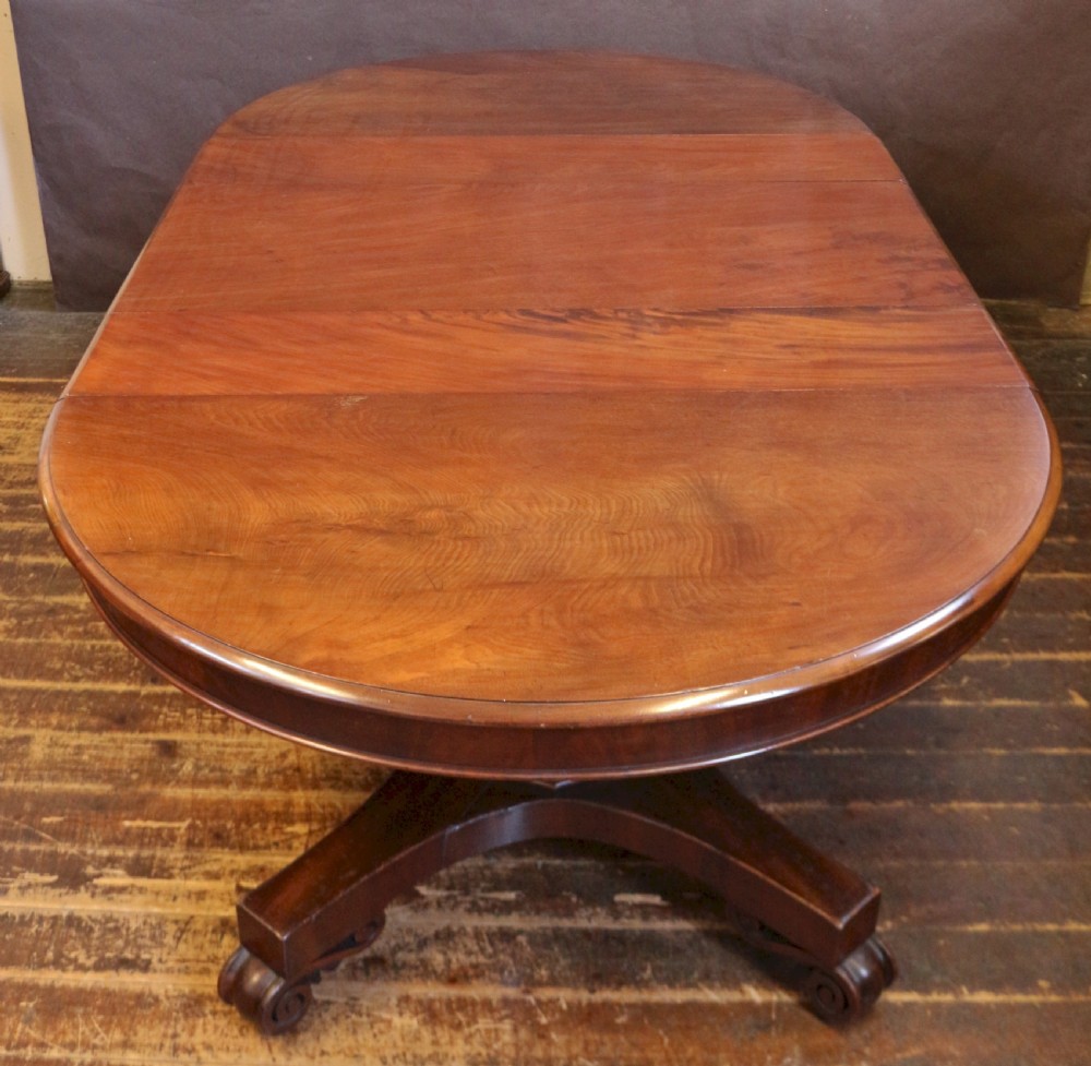 William 1V Mahogany Pedestal Extending Dining Table with 3 Leaves View VIII
