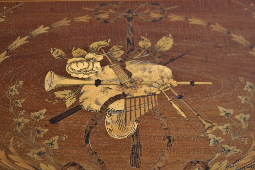 Fine Edwardian Inlaid Mahogany Demi Lune Side Console View VI