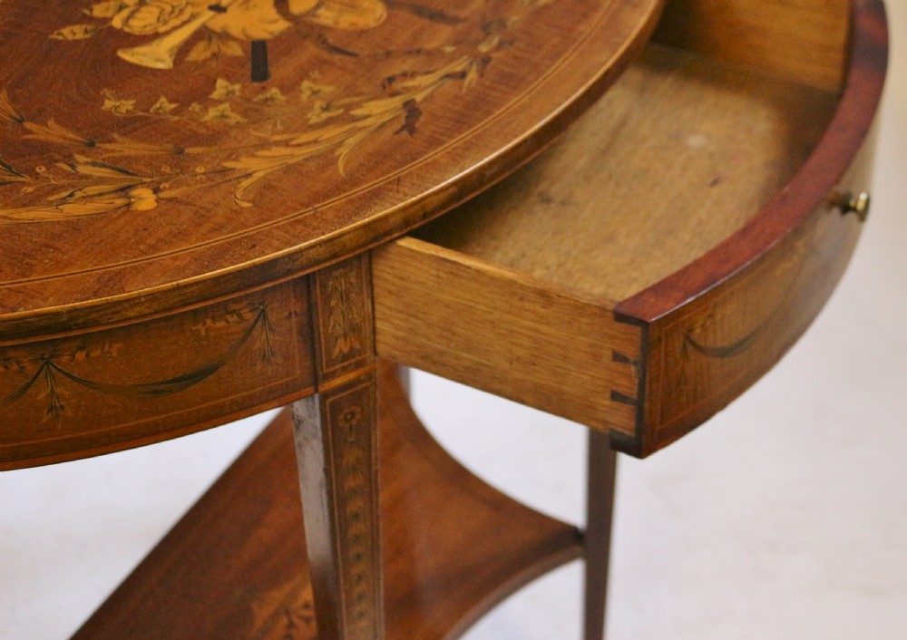 Fine Edwardian Inlaid Mahogany Demi Lune Side Console View IX