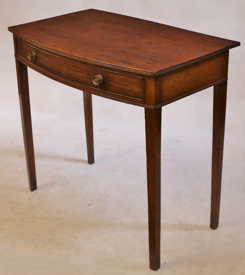 George 111 Mahogany 1 Drawer Bowfront Side Table View IV
