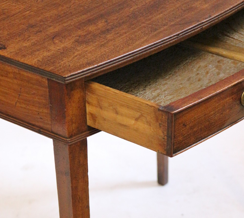 George 111 Mahogany 1 Drawer Bowfront Side Table View V