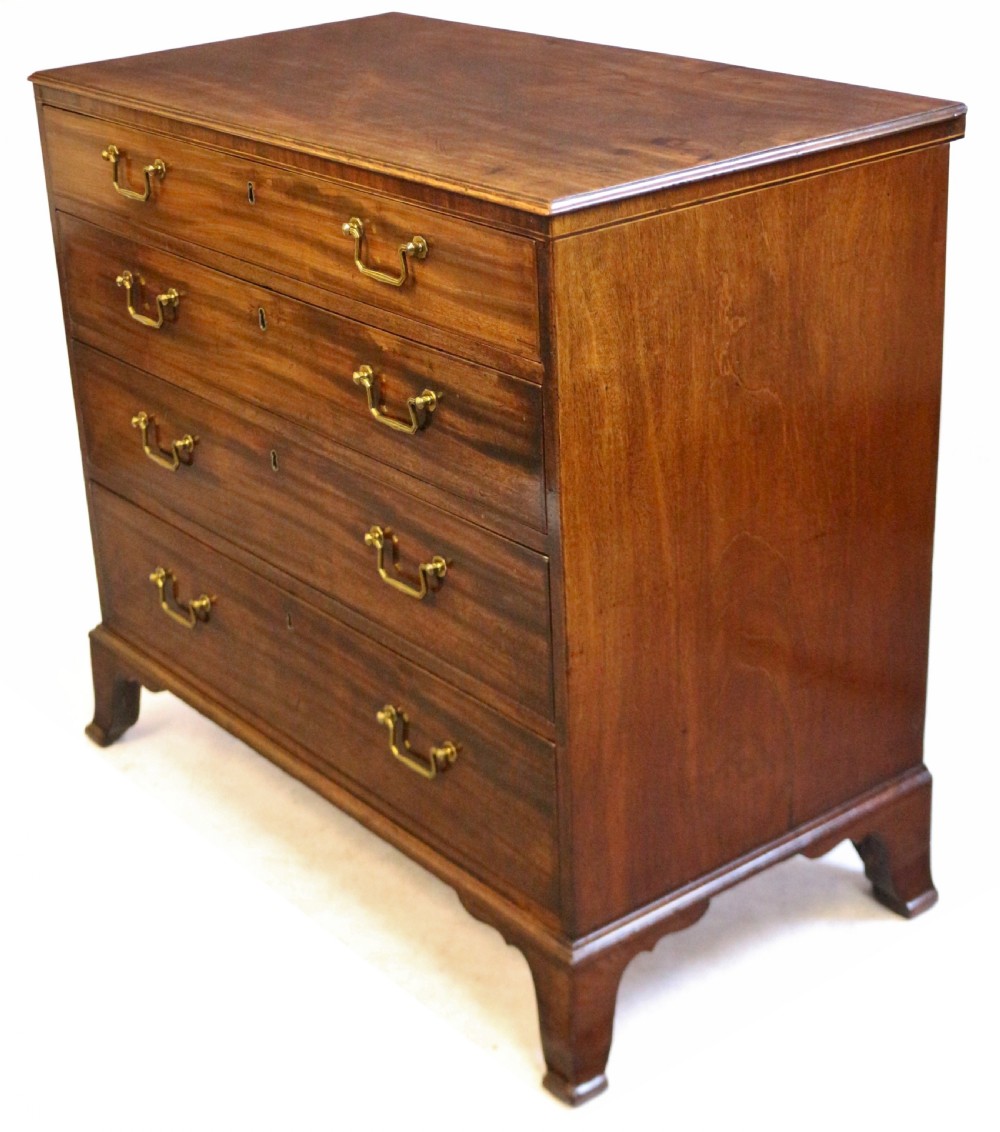 Fine Quality Regency Mahogany Chest of 4 Long Drawers View IV