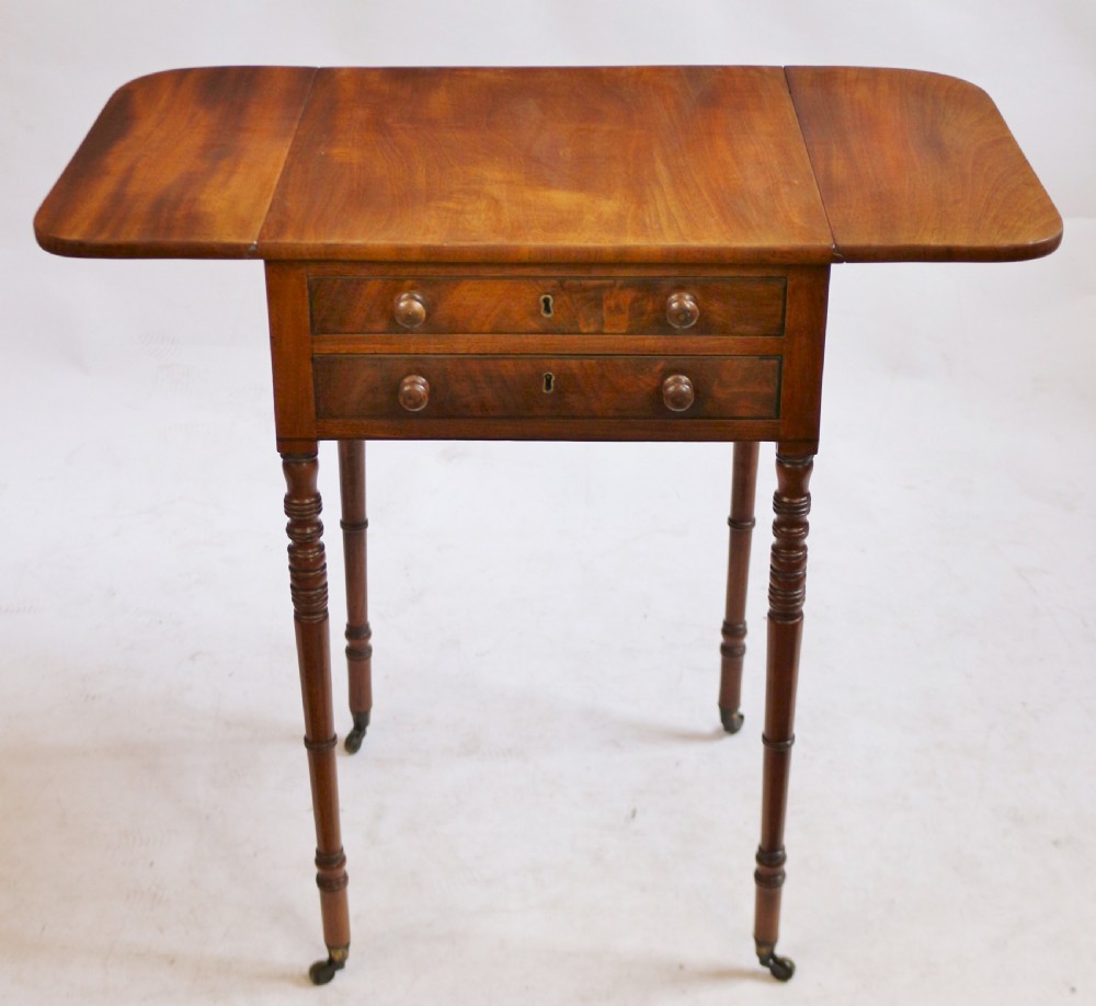 Elegant Regency Mahogany 2 Drawer Small Pembroke Table View II