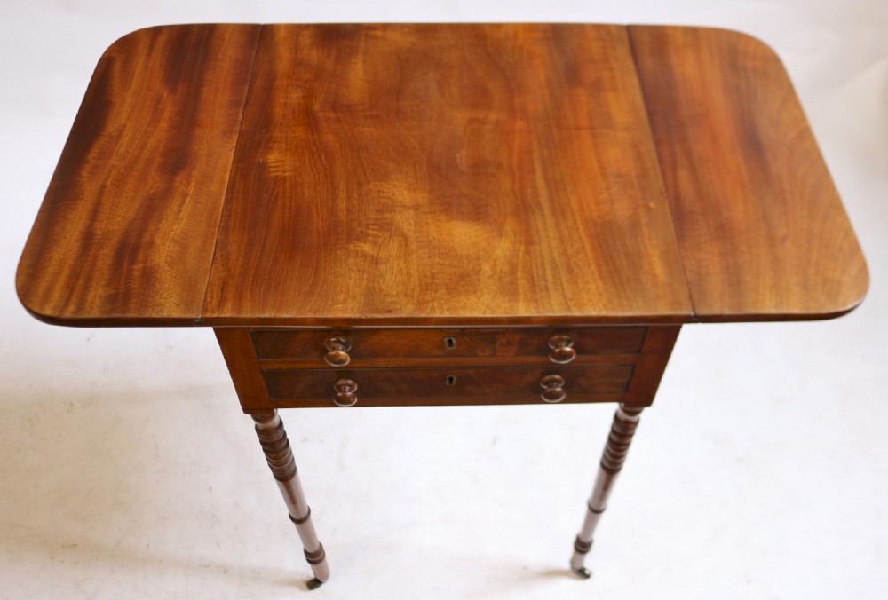 Elegant Regency Mahogany 2 Drawer Small Pembroke Table View III