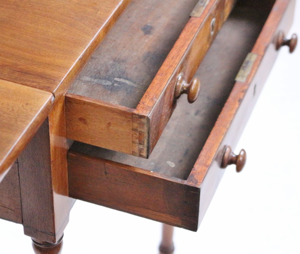 Elegant Regency Mahogany 2 Drawer Small Pembroke Table View V