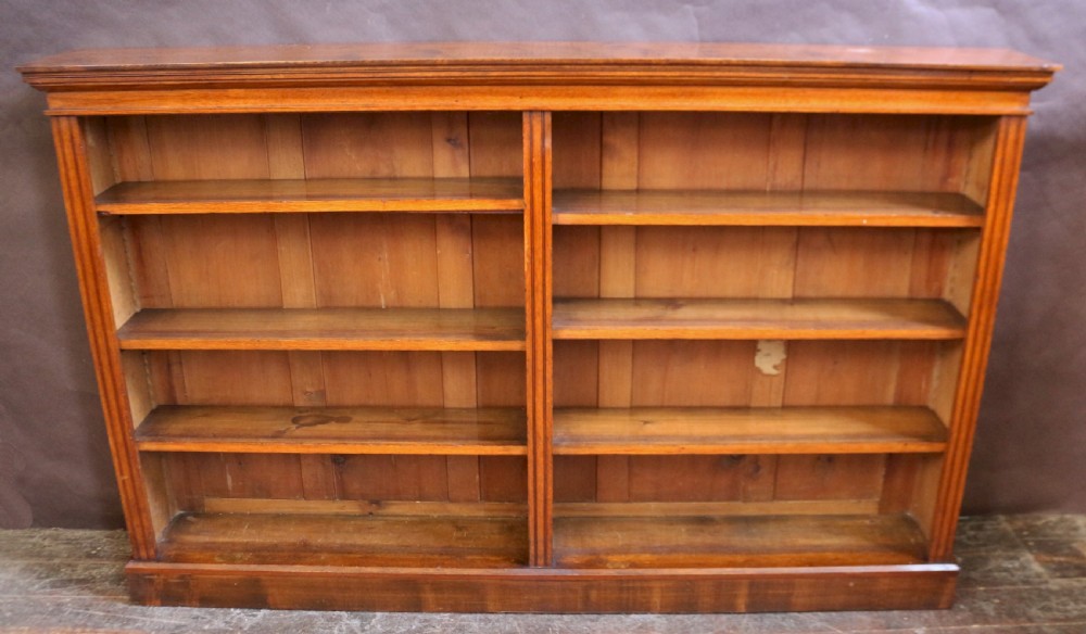 Late Victorian Solid Walnut Open Bookcase.