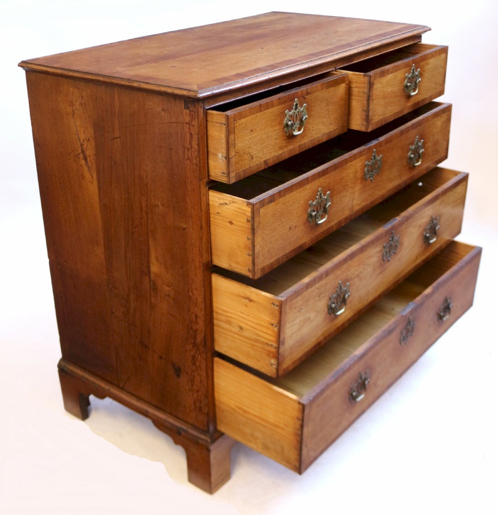 George 11 Solid Walnut and Crossbanded 5 Drawer Chest View III