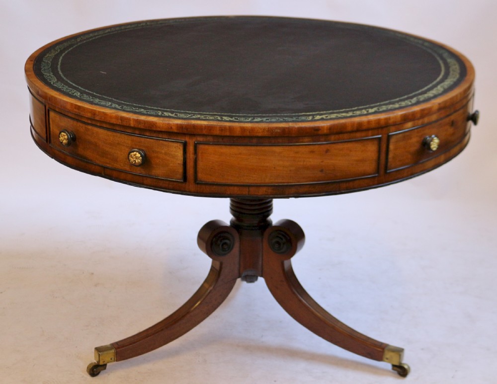 Regency Mahogany Pedestal Drum Table