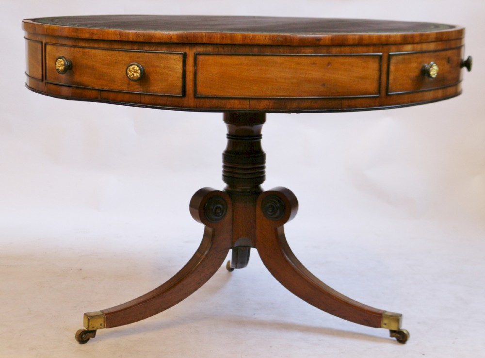 Regency Mahogany Pedestal Drum Table View II