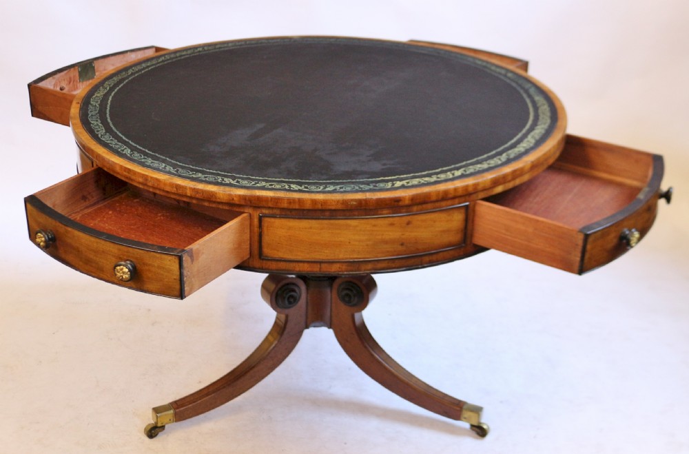 Regency Mahogany Pedestal Drum Table View III
