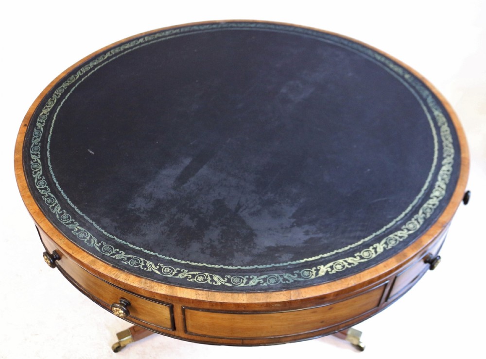 Regency Mahogany Pedestal Drum Table View VI