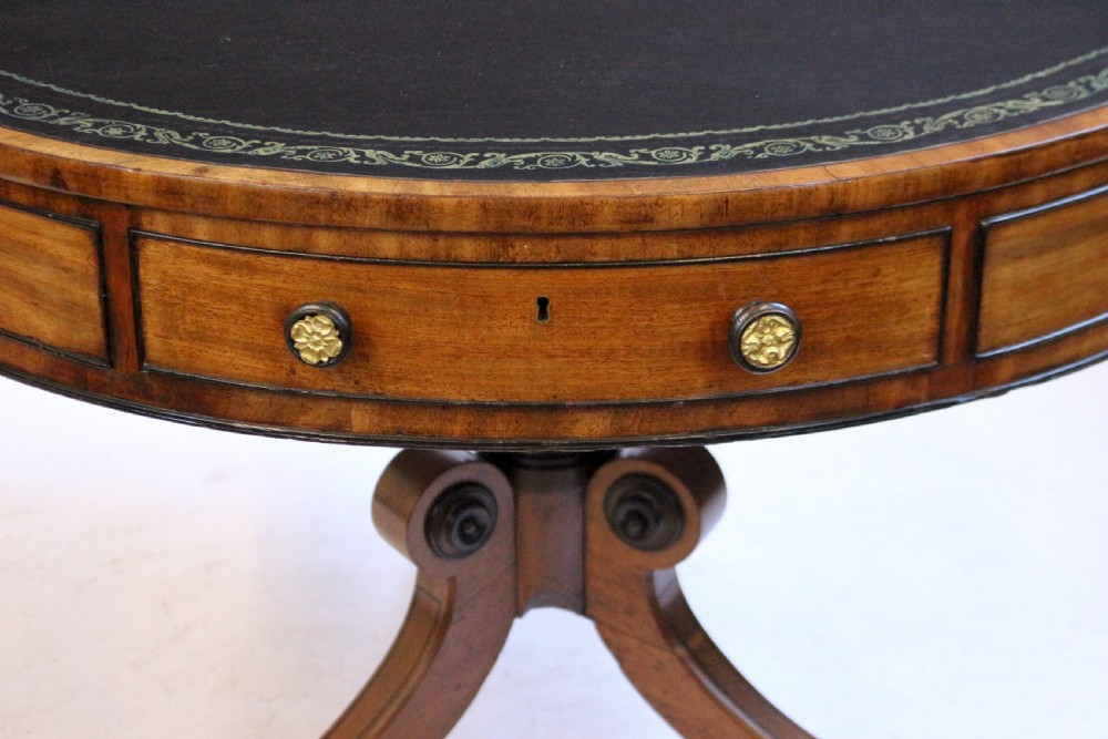 Regency Mahogany Pedestal Drum Table View VII